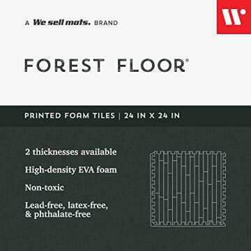 Forest Floor 5/8 Inch Thick Printed Foam Tiles, Premium Wood Grain Interlocking Foam Floor Mats, Ant...