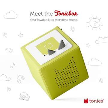 Toniebox Audio Player Headphones Bundle - Listen, Learn, and Play with One Huggable Little Box - Green