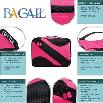 BAGAIL 6 Set Packing Cubes Travel Organizers with Laundry Bag