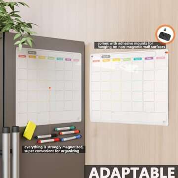 Magnetic Dry Erase Calendar Kit for Family Organization
