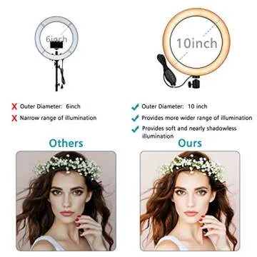 Ring LED Light 10" for YouTube, Makeup & Photography