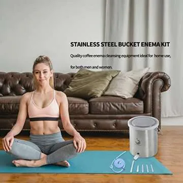 TopQuaFocus Stainless Steel Enema Bucket Kit for Colon Cleansing Reuseable Enema kit - Suitable for ...