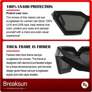Breaksun Cat Eye Sunglasses - Stylish UV Protection for Women