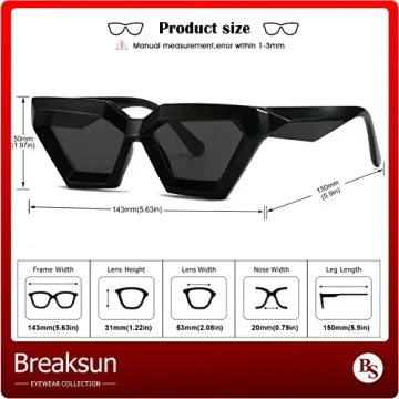 Breaksun Cat Eye Sunglasses - Stylish UV Protection for Women