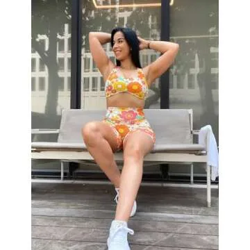 Aoxjox Women's Floral Sports Bra for Comfort and Style