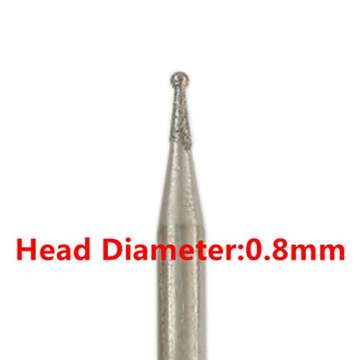 ILOVETOOL Diamond Grinding Head Bits Spherical 0.8mm Jade Carving Burrs Pack of 20Pcs