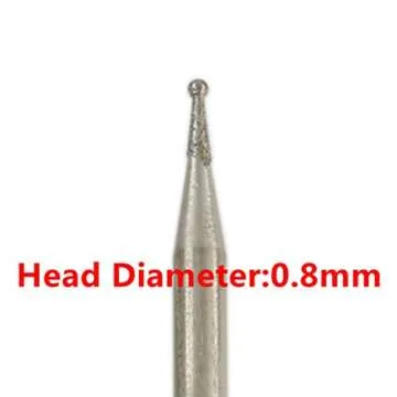 ILOVETOOL Diamond Grinding Head Bits Spherical 0.8mm Jade Carving Burrs Pack of 20Pcs