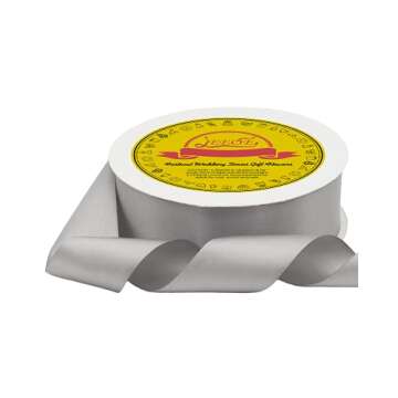 LEEQE Silver Satin Ribbon for Elegant Gift Wrapping