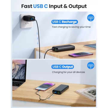 JIGA 30000mAh Fast Charging Power Bank with Flashlight