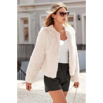 Shop PRETTYGARDEN Cropped Faux Fur Jacket for Women