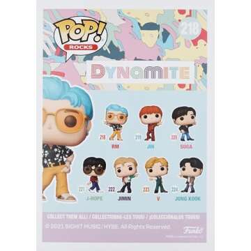 BTS - Dynamite - RM Funko Pop! Vinyl Figure (Bundled with Compatible Pop Box Protector Case), Multicolored, (3.75 inches)