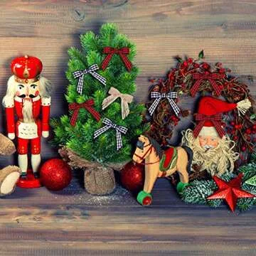 60 Pieces Christmas Mini Bows for Crafts Small Craft Bows Mini Buffalo Plaid Bow Red and Black Checkered Bows Gingham Ribbon Bows Farmhouse Home Decoration for Christmas Tree DIY Crafts, 3 Colors