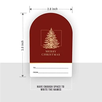 Easykart 200 Christmas Stickers Tags with Gold Foil Design
