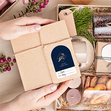 Easykart 200 Christmas Stickers Tags with Gold Foil Design