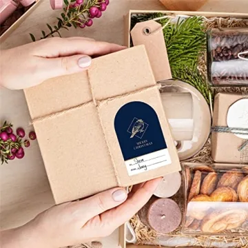 Easykart 200 Christmas Stickers Tags with Gold Foil Design