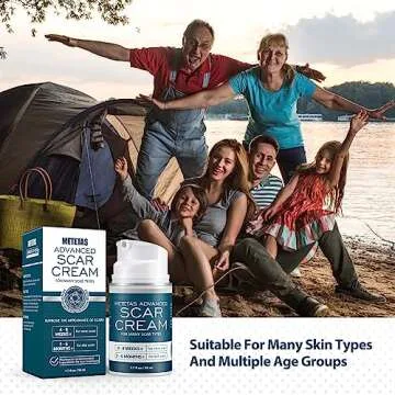 Metetas Advanced Scar Cream 1.7 Oz, Scar Cream Gel For Surgical, C-Section, Stretch Marks, Keloids, Burns Reducing Treatment, Silicone Scar Gel Effective Remove Old & New Scars -50ml