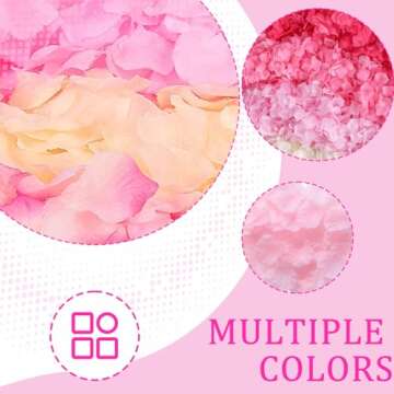 SITUMEIZI 1500PCS Pink Rose Petals Silk Rose Petals for Romantic Night for Her Set Valentine's Day,Wedding,Party,Proposal Anniversary Decorations