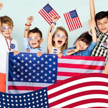 GOAUS 4th of July Accessories 235 PCS, July Fourth Party Favors, Red White and Blue Patriotic Party Decorations for Kids Adults Men Women Family