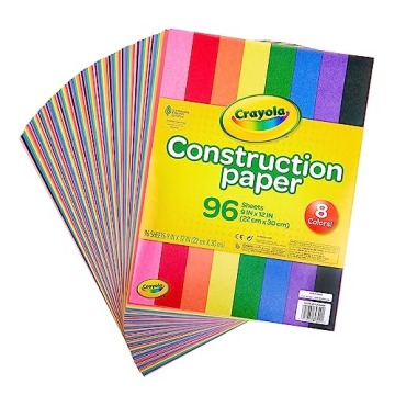 Crayola Construction Paper 96 Sheets for Kids' Art Projects