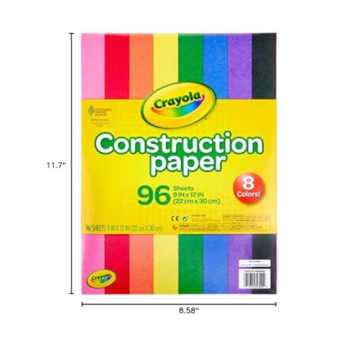 Crayola Construction Paper 96 Sheets for Kids' Art Projects