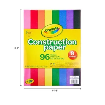 Crayola Construction Paper 96 Sheets for Kids' Art Projects