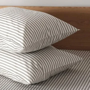 JELLYMONI Cotton Striped Duvet Cover Set for Queen Size