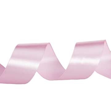 YASEO 1 1/2 Inch Pink Solid Satin Ribbon, 50 Yards Craft Fabric Ribbon for Gift Wrapping Floral Bouquets Wedding Party Decoration