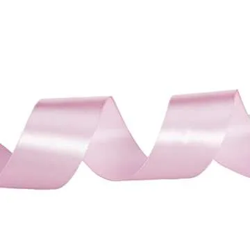 YASEO 1 1/2 Inch Pink Solid Satin Ribbon, 50 Yards Craft Fabric Ribbon for Gift Wrapping Floral Bouquets Wedding Party Decoration