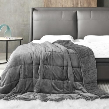 Sivio 15 lbs Weighted Blanket - Cozy Sherpa & Flannel