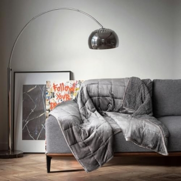 Sivio 15 lbs Weighted Blanket - Cozy Sherpa & Flannel