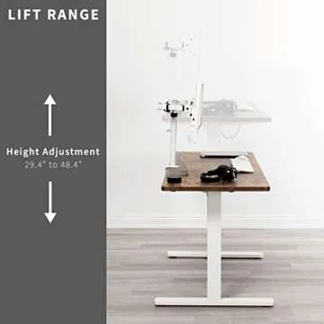 VIVO Electric Height Adjustable 60 x 24 inch Stand Up Desk, White Solid One-Piece Table Top, White Frame, Standing Workstation with Push Button Controller, DESK-KIT-E5W6W
