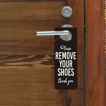 Funny Please Remove Your Shoes Door Hanger Sign - 2 Pack
