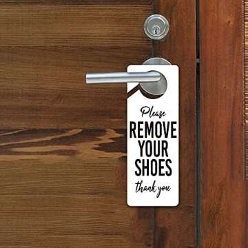 Funny Please Remove Your Shoes Door Hanger Sign - 2 Pack