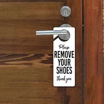 Funny Please Remove Your Shoes Door Hanger Sign - 2 Pack