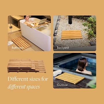 Gobam Bamboo Bath Mat - Non-Slip & Easy Clean for Home Use