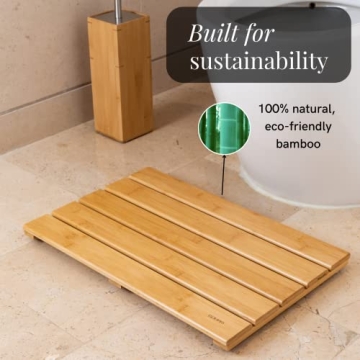 Gobam Bamboo Bath Mat - Non-Slip & Easy Clean for Home Use
