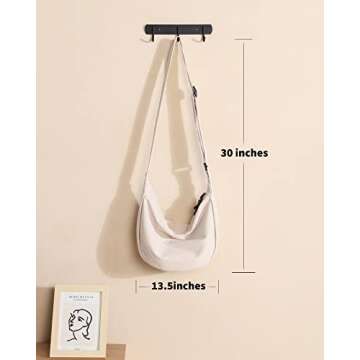 Small Sling Crossbody Bag for Women Men Trendy, Mini Crescent Bag with Adjustable Strap, 2 Zippers L...