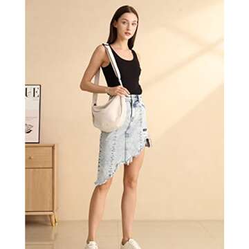 Small Sling Crossbody Bag for Women Men Trendy, Mini Crescent Bag with Adjustable Strap, 2 Zippers Lightweight Nylon Bag