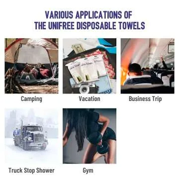 Unifree Disposable Bath Towels 丨Camping Towel I Gym Towel I Barber Towel 20 Count, Individually Packed, Large Size 27.5 by 55 inches (27.5“x55”)