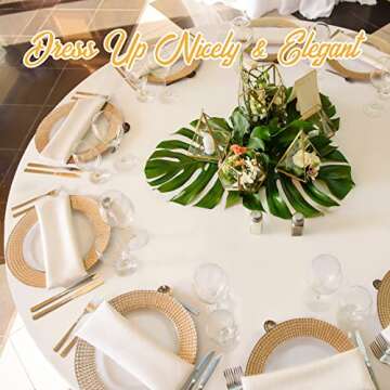 BRILLMAX Ivory Round Tablecloths 6 Pack 132 Inch Washable