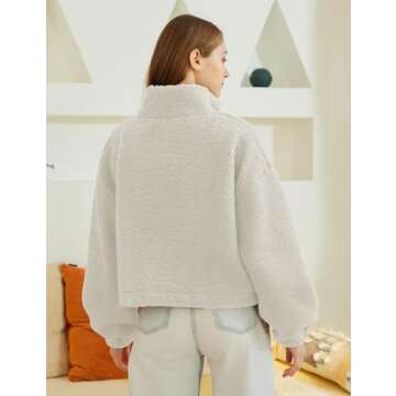 Shop Hongsui Oversized Women’s Fluffy Zip Sweatshirt