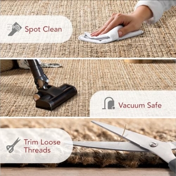 nuLOOM 3x5 Jute Handmade Area Rug for Stylish Living