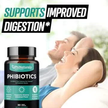 High Potency Probiotics 10 Strains 30 Billion CFUs PhiNaturals – [30 Vegan Capsules] for Women and Men Digestive Gut Health - Lactobacillus Acidophilus Salivarius Rhamnosus Bifidobacterium Probioticos