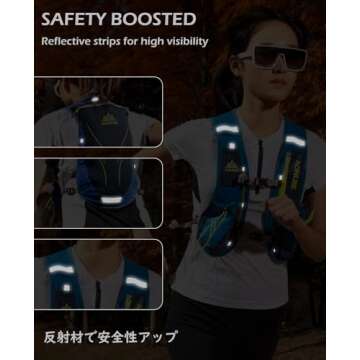 TRIWONDER Hydration Pack Backpack 5.5L Outdoors Mochilas Trail Marathoner Running Race Hydration Vest (Black&Grey - with 2 Water Bottles)