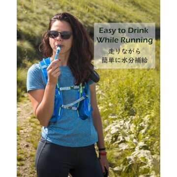 TRIWONDER Hydration Pack Backpack 5.5L Outdoors Mochilas Trail Marathoner Running Race Hydration Vest (Black&Grey - with 2 Water Bottles)