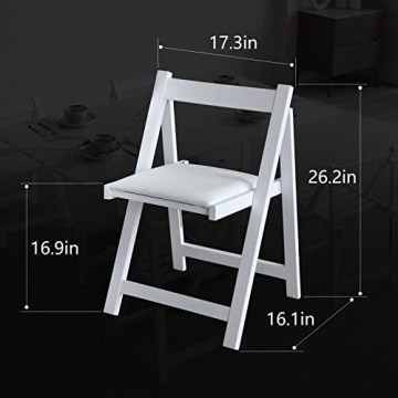 Stylish Wooden Folding Dining Chairs with Padded Seats