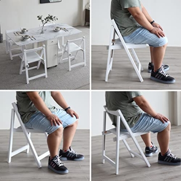 Stylish Wooden Folding Dining Chairs with Padded Seats