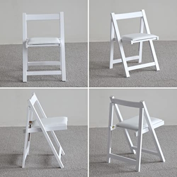 Stylish Wooden Folding Dining Chairs with Padded Seats