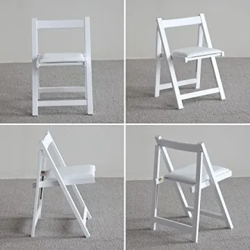 Stylish Wooden Folding Dining Chairs with Padded Seats