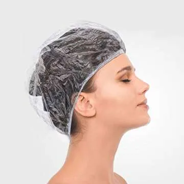 100 Clear Shower Caps - Disposable & Waterproof Hair Protection